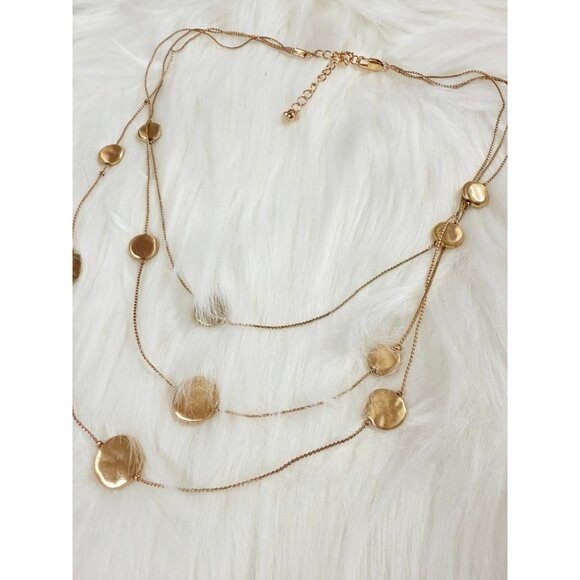 Triple Layered Matte Discs Necklace - Picture 4 of 6